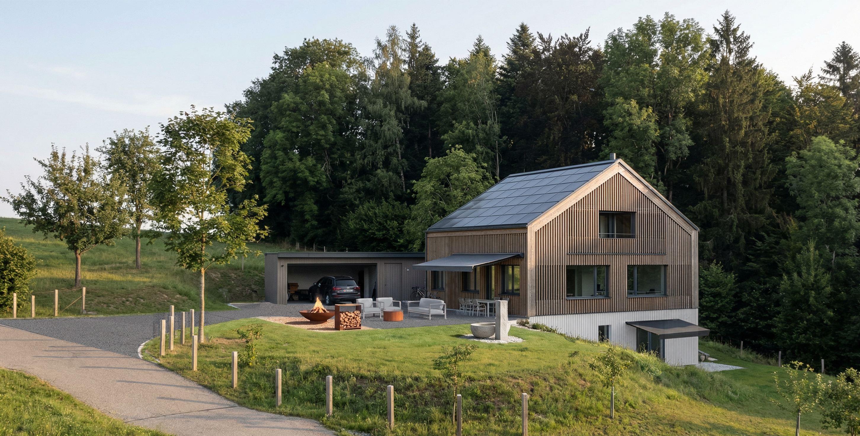 OBERZITTENBUECH — Ersatzneubau EFH mit Nebenbaute - Ausserhalb der Bauzone in Unterägeri, Schweiz
